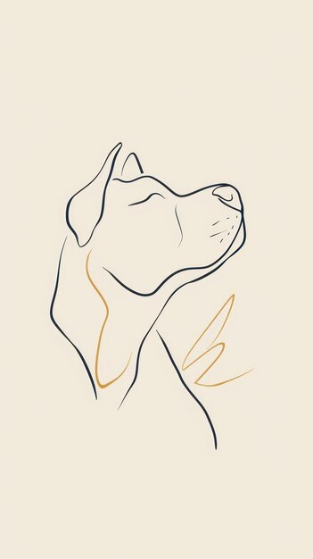 Photo minimalist dog line art wallpaper