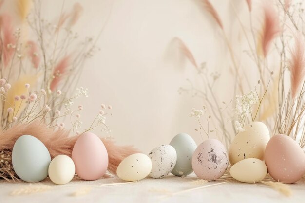 Photo a minimalist easter photography backdrop blending simplicity with the subtle elegance of the season