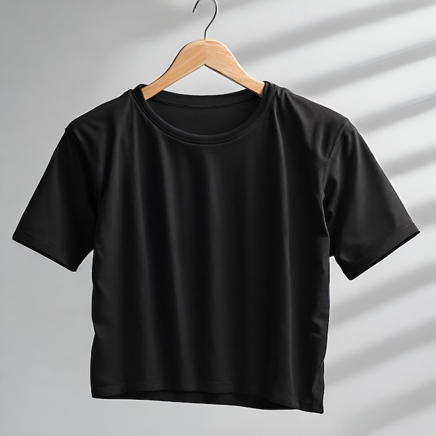 Minimalist Elegance Black Shirt on Hanger Mockup