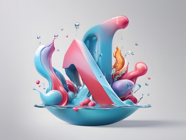 Minimalist Elegance Liquid 3D Fonts Transforming Modern Typography Generative AI