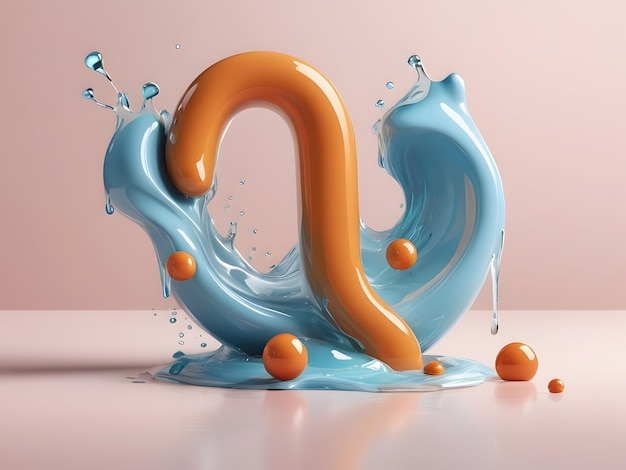 Minimalist Elegance Liquid 3D Fonts Transforming Modern Typography Generative AI