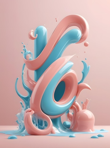 Minimalist Elegance Liquid 3D Fonts Transforming Modern Typography Generative AI