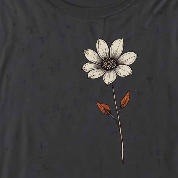 Photo minimalist and elegant tshirt design with a simple yet striking single flower