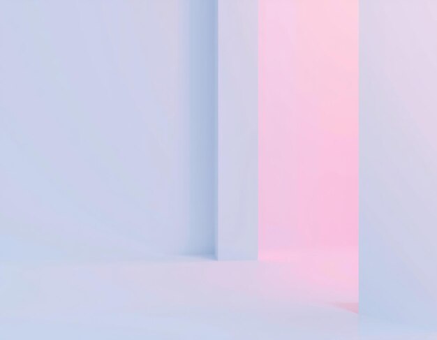 Photo minimalist empty space with pink and blue wall colors