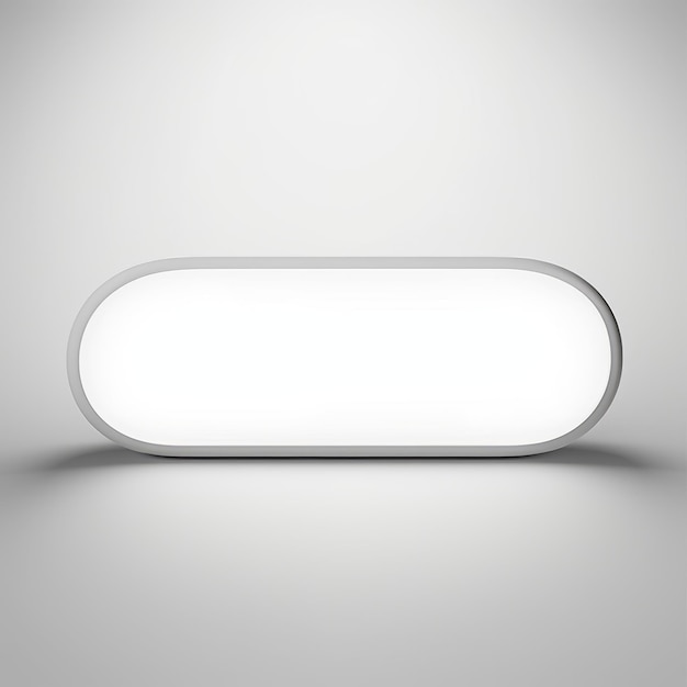 Minimalist Expressionism 3d Illuminated White Oval Led Plate On Gray Background