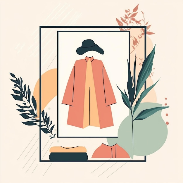 Photo minimalist fashion boutique illustration