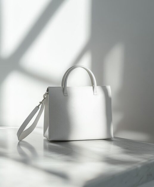 Photo minimalist fashion photoshoot of a bag on simple background