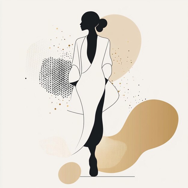 Photo minimalist fashion silhouette with gold accents