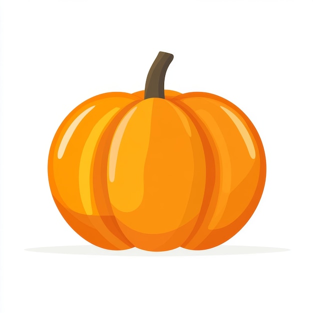 Minimalist Flat Design Pumpkin on White Background