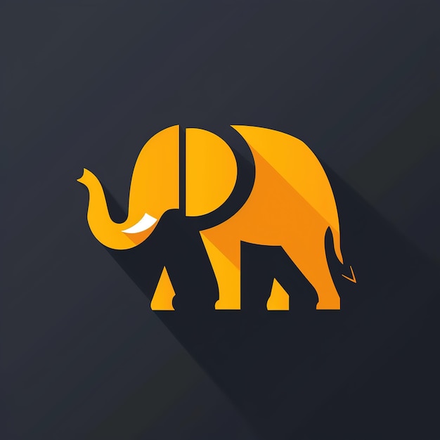 Minimalist flat icon small elephant logo