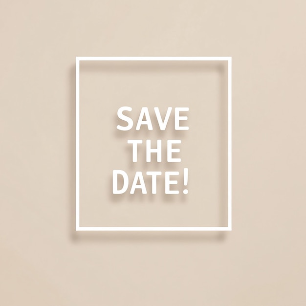 Photo minimalist floral save the date card