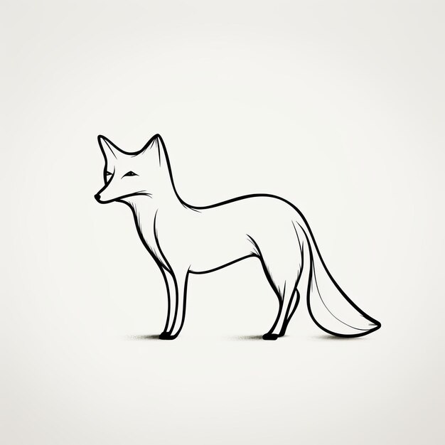 Photo minimalist fox illustration animated detailed character design