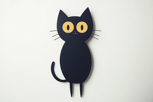 Photo minimalist fullbody cartoon cat isolated