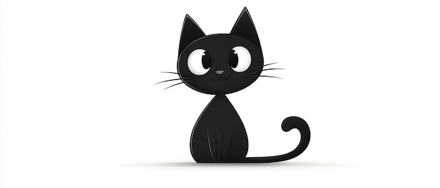 Photo minimalist fullbody cartoon cat isolated