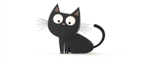 Photo minimalist fullbody cartoon cat isolated