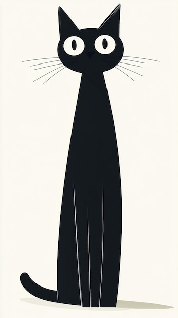 Photo minimalist fullbody cartoon cat isolated