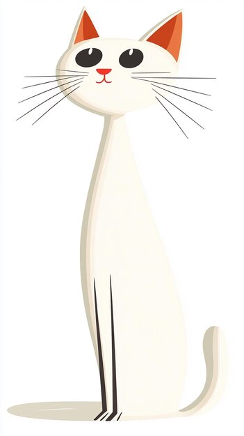 Photo minimalist fullbody cartoon cat isolated