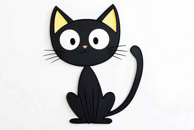 Photo minimalist fullbody cartoon cat isolated