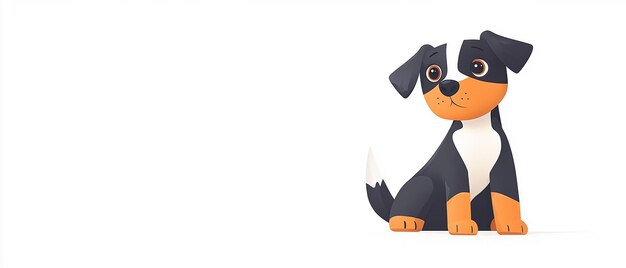 Photo minimalist fullbody cartoonish dog isolated