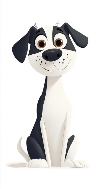 Photo minimalist fullbody cartoonish dog isolated