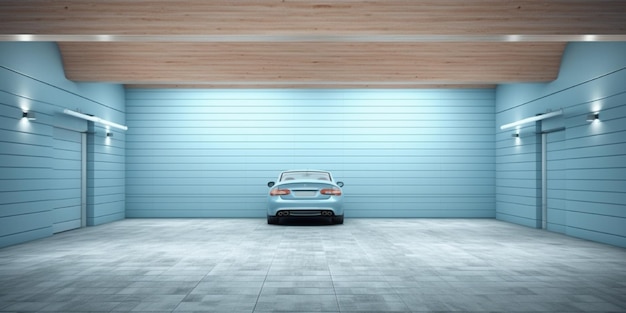 Minimalist garage room interior by generative AI tools