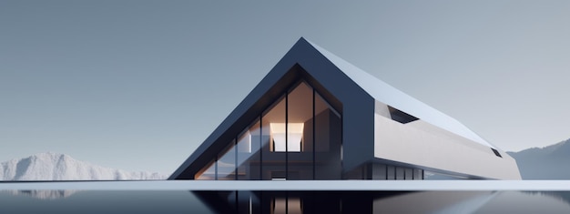 A minimalist geometric building generative AI