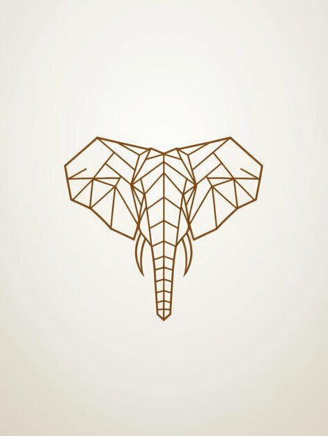 Photo minimalist geometric elephant line logo