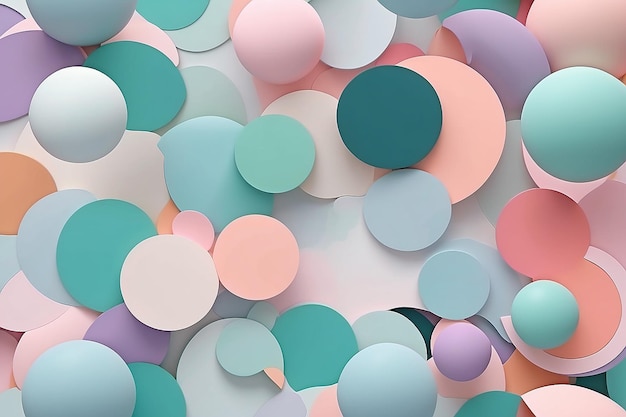 Minimalist Graphic Art Design in Pastel Colors AI Generated 3D Image