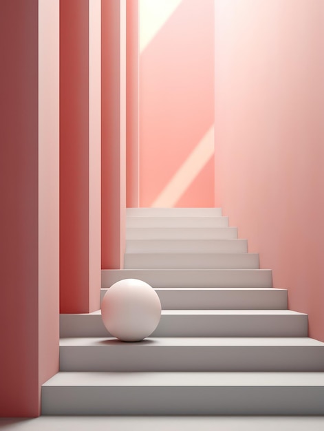 Minimalist Graphic Art Design in Pastel Colors AI Generated 3D Image