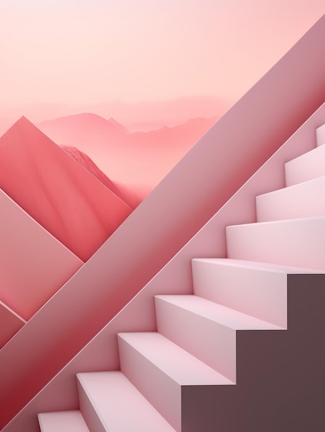 Minimalist Graphic Art Design in Pastel Colors AI Generated 3D Image