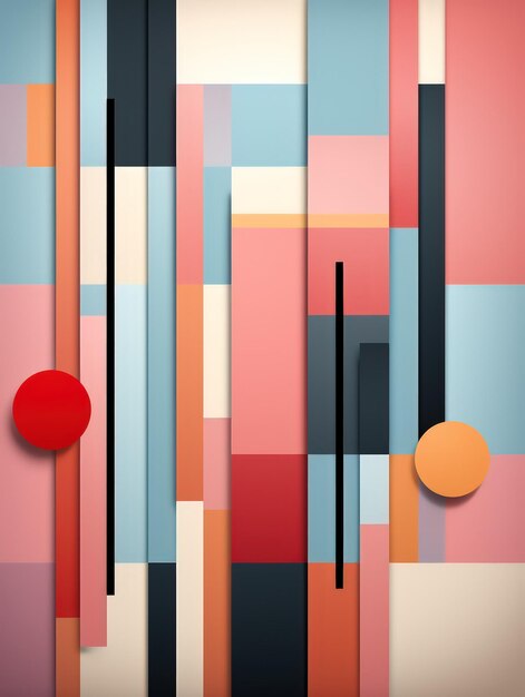 Minimalist Graphic Art Design in Pastel Colors AI Generated 3D Image