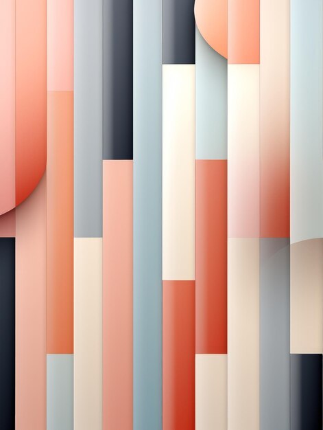 Minimalist Graphic Art Design in Pastel Colors AI Generated 3D Image