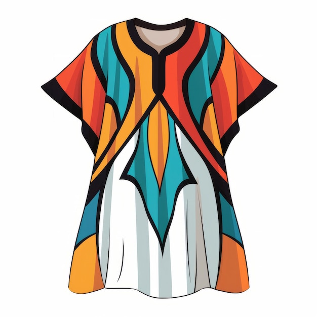 Minimalist Graphic Tunic Design Colorful Simple Vector Art