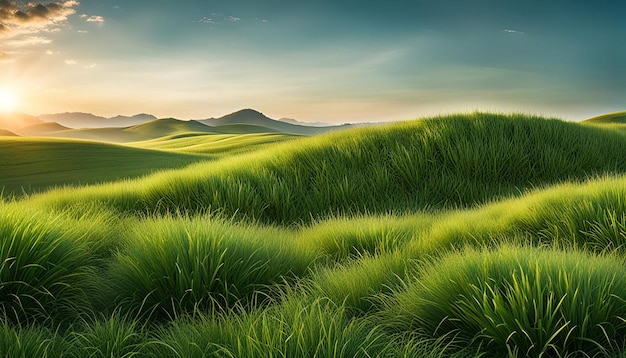 Minimalist Grass and Clear Horizon