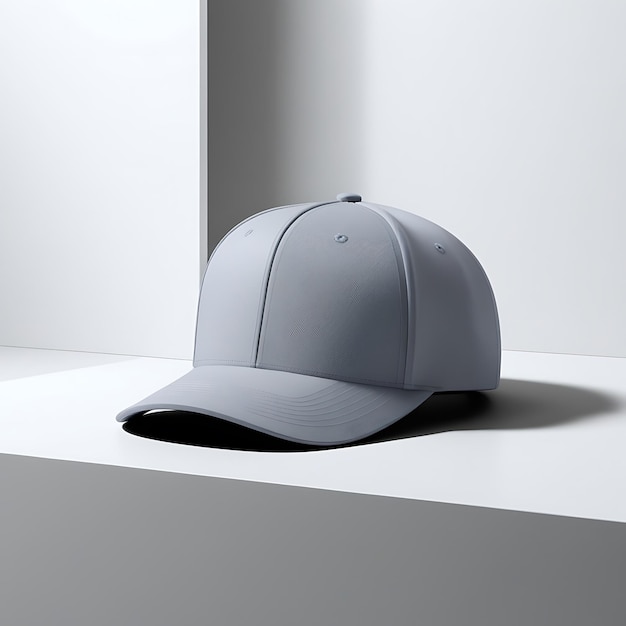 Photo minimalist gray baseball cap on white background modern fashion accessory for casual and sportswear