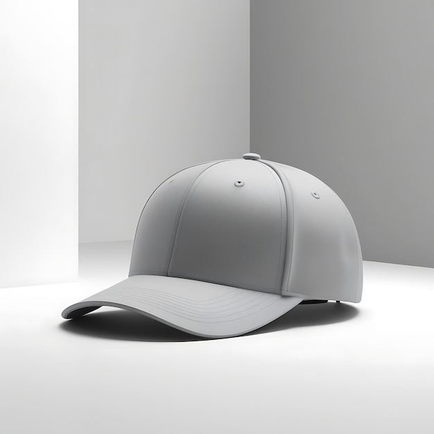 Photo minimalist gray baseball cap on white background modern fashion accessory for casual and sportswear