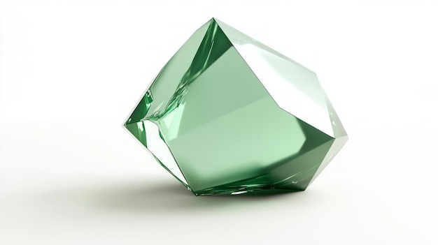 Photo minimalist green gemstone on white background