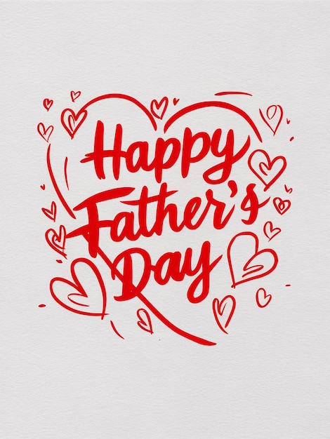 Minimalist Happy Fathers Day message on single line art love white background generative AI