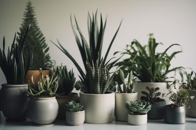 Photo minimalist home decor featuring indoor plants