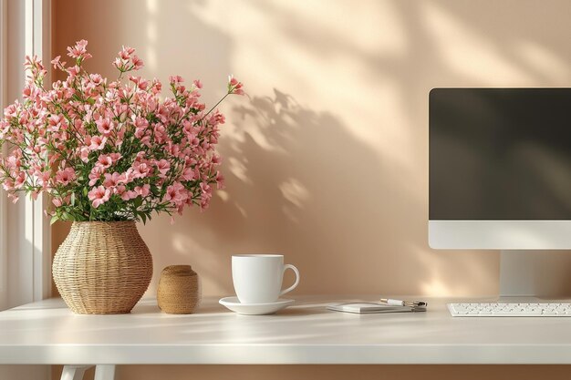 Photo minimalist home office decor