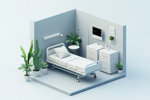 Photo minimalist hospital room interior design