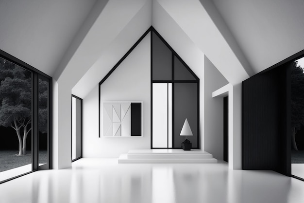 Minimalist house interior in a closeup view Generative AI