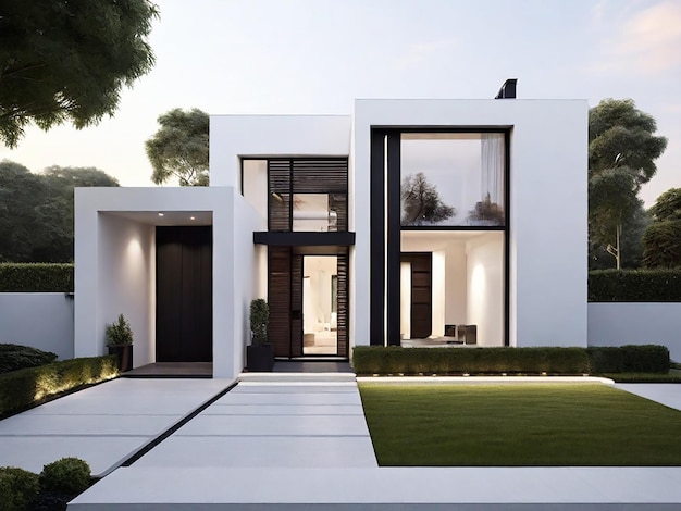 Minimalist houses with various architectural styles