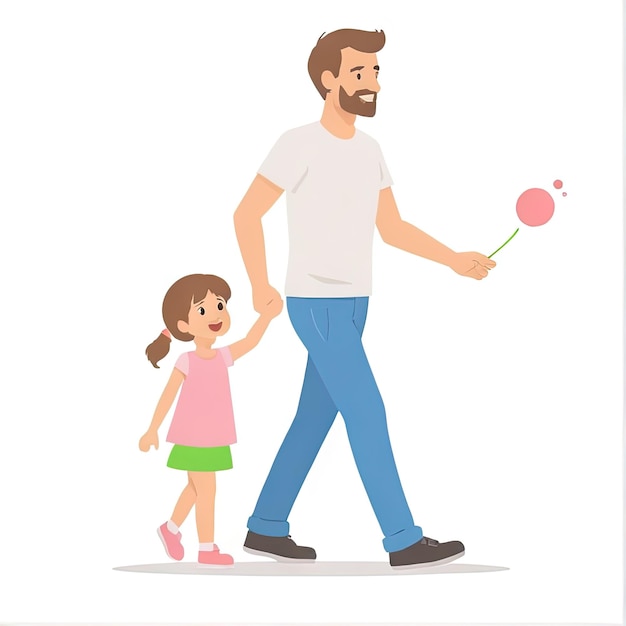 Photo minimalist icon joyful play between father and daughter