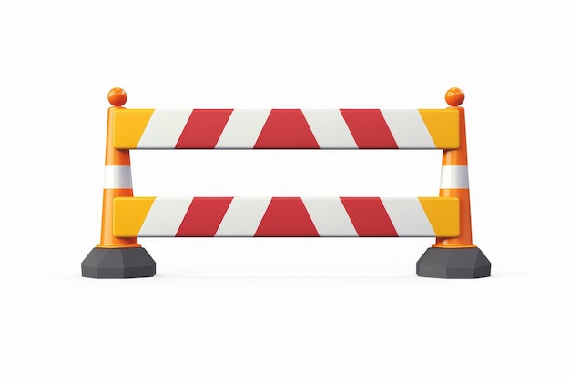 Photo minimalist icon of a traffic barrier on a white isolated background