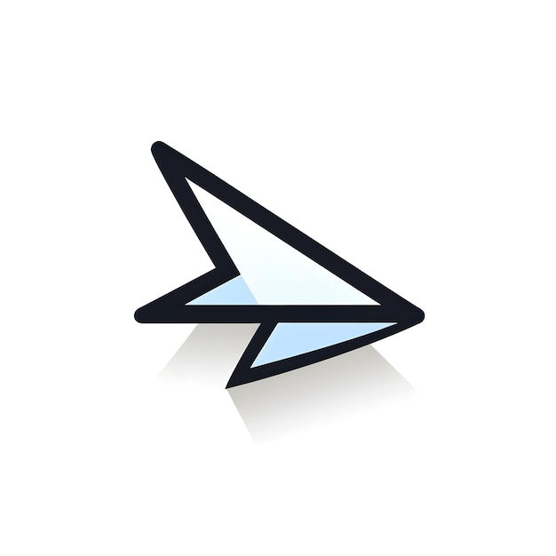 Minimalist Icon of a Two Dimensional Paper Airplane Representing Fast Communication and Freedom