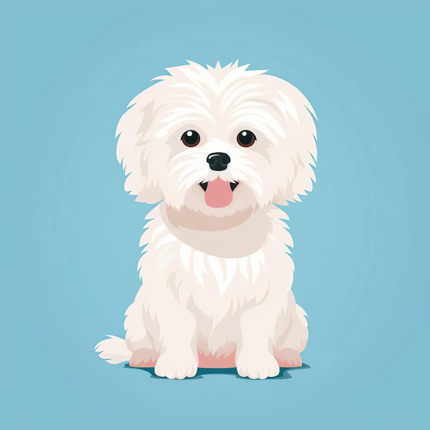 Photo minimalist illustration of a cute maltese dog