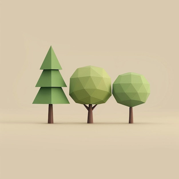 Photo a minimalist illustration featuring stylized trees in a simple and elegant design