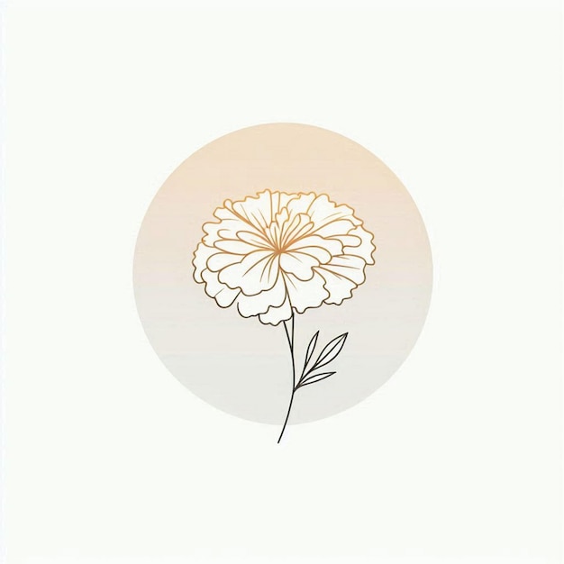 Photo minimalist illustration of a marigold flower