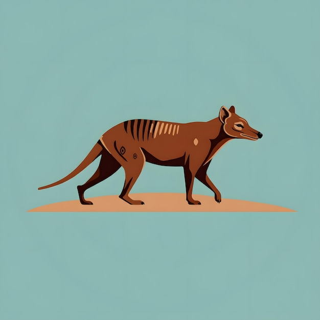 Photo minimalist illustration of a tasmanian tiger